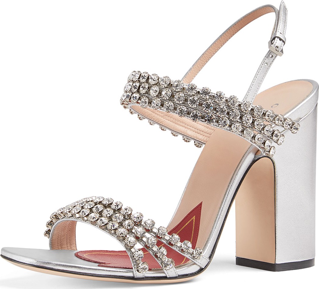 Gucci Bertie Crystal Strappy Sandals
