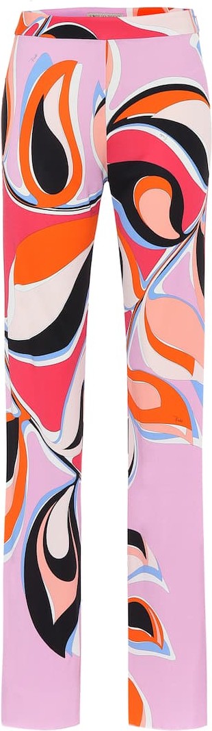 Emilio Pucci Printed high-rise crêpe pants