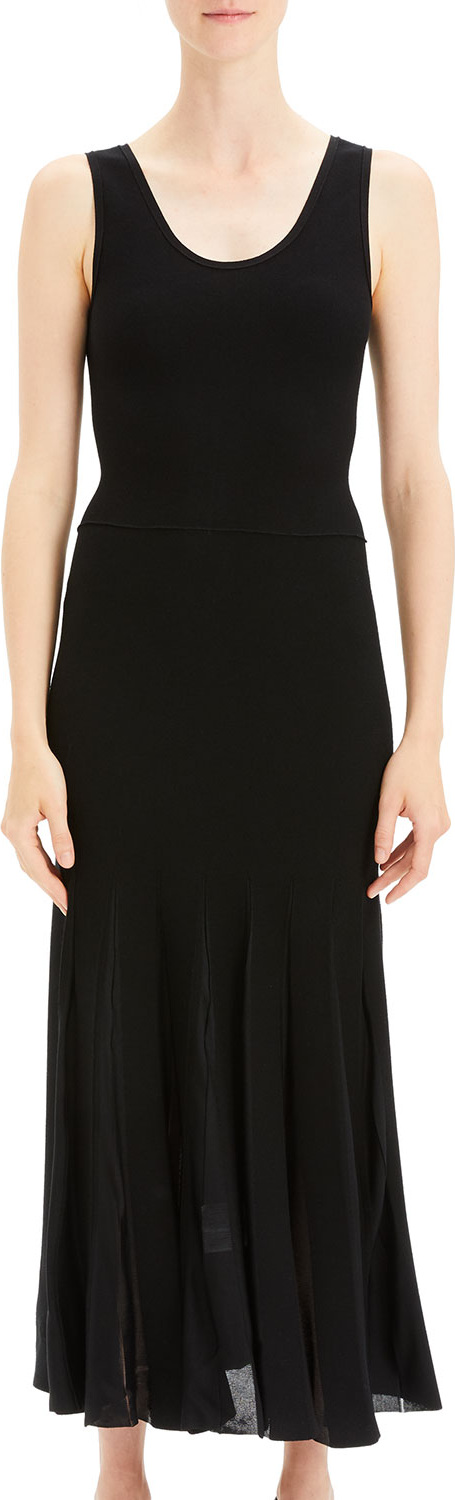 Theory Pleated Scoop-Neck Tank Dress