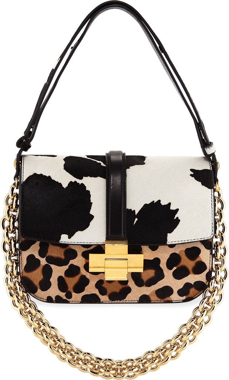 Nº21 Mixed Animal-Print Fur Shoulder Bag