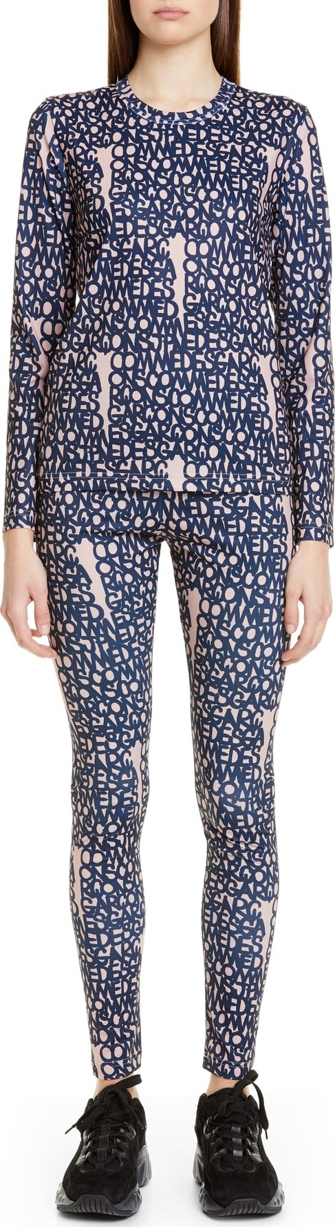 Comme Des Garcons Logo Print Jersey Top & Leggings Set