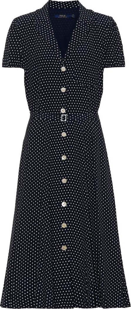 Polo Ralph Lauren Polka-dot jersey midi dress