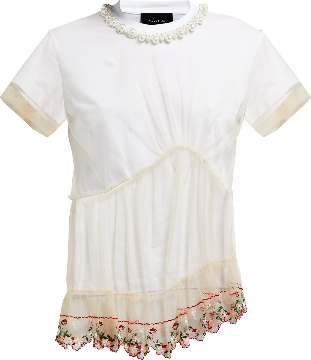 Simone Rocha Pearl-embellished T-shirt