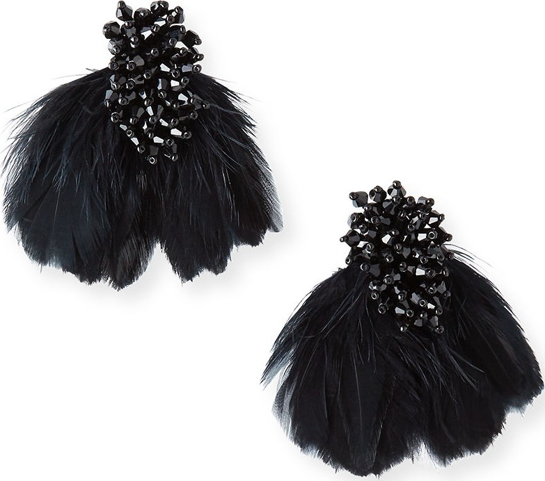 Mignonne Gavigan New York Mini Delaney Bead & Feather Drop Earrings