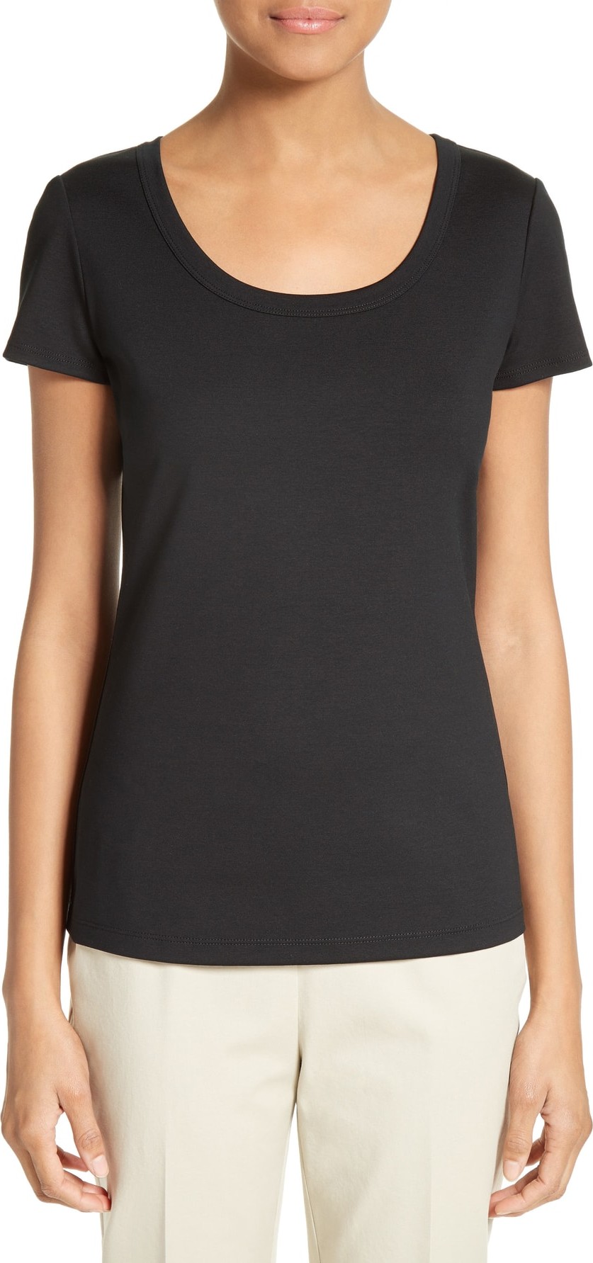Lafayette 148 New York Scoop Neck Cotton Tee