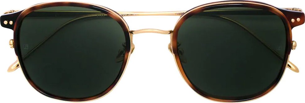 Linda Farrow Tortoise shell round sunglasses