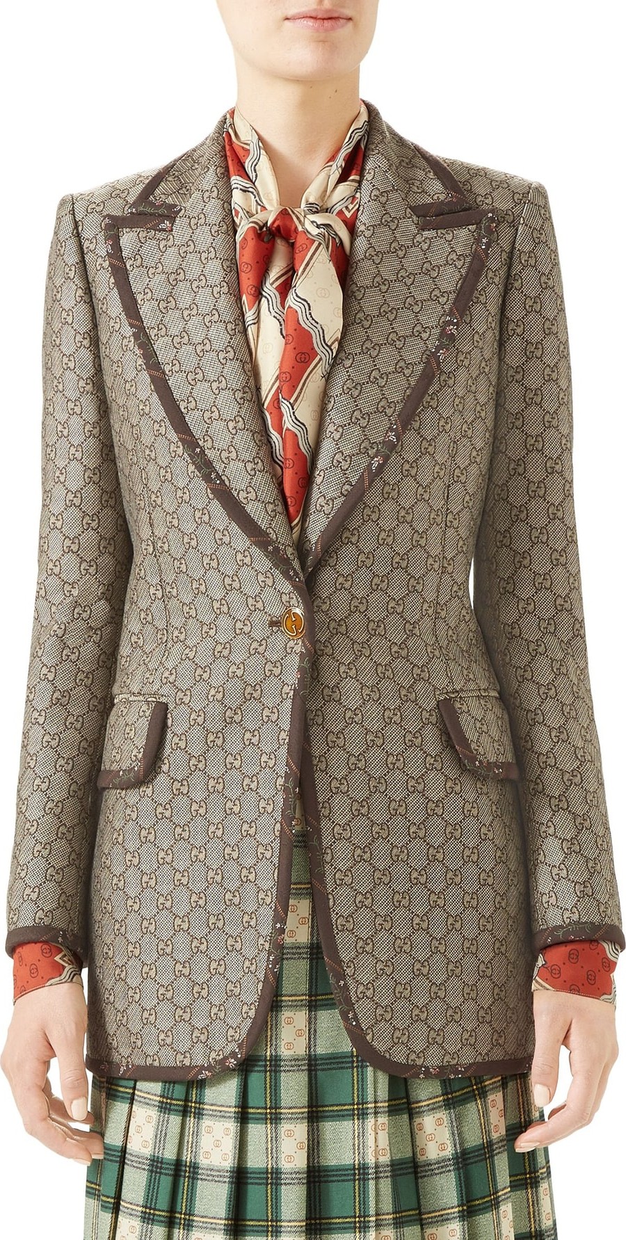 Gucci Piped GG Canvas Jacket