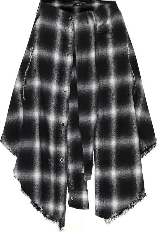 Amiri Checked cotton-blend top