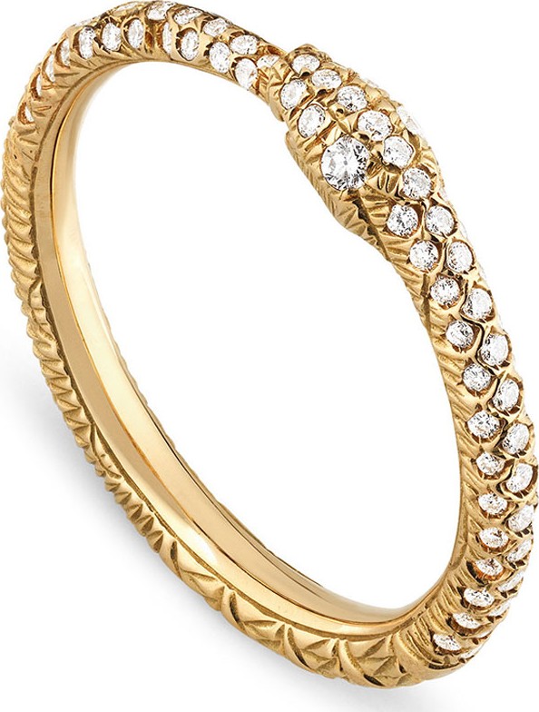 Gucci Ouroboros Snake Ring w/ Diamonds, Size 6.75