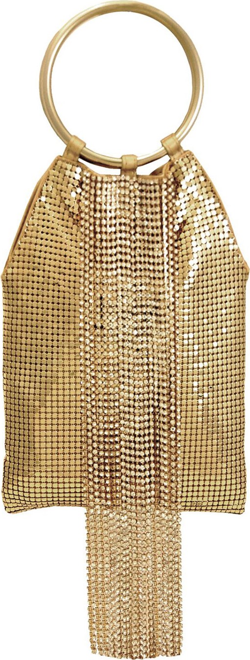 Whiting & Davis Crystal Cascade Fringe Clutch Bag