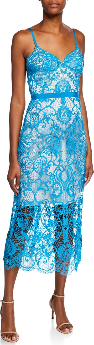 Catherine Deane Mimosa Sleeveless Graphic Lace Cocktail Dress
