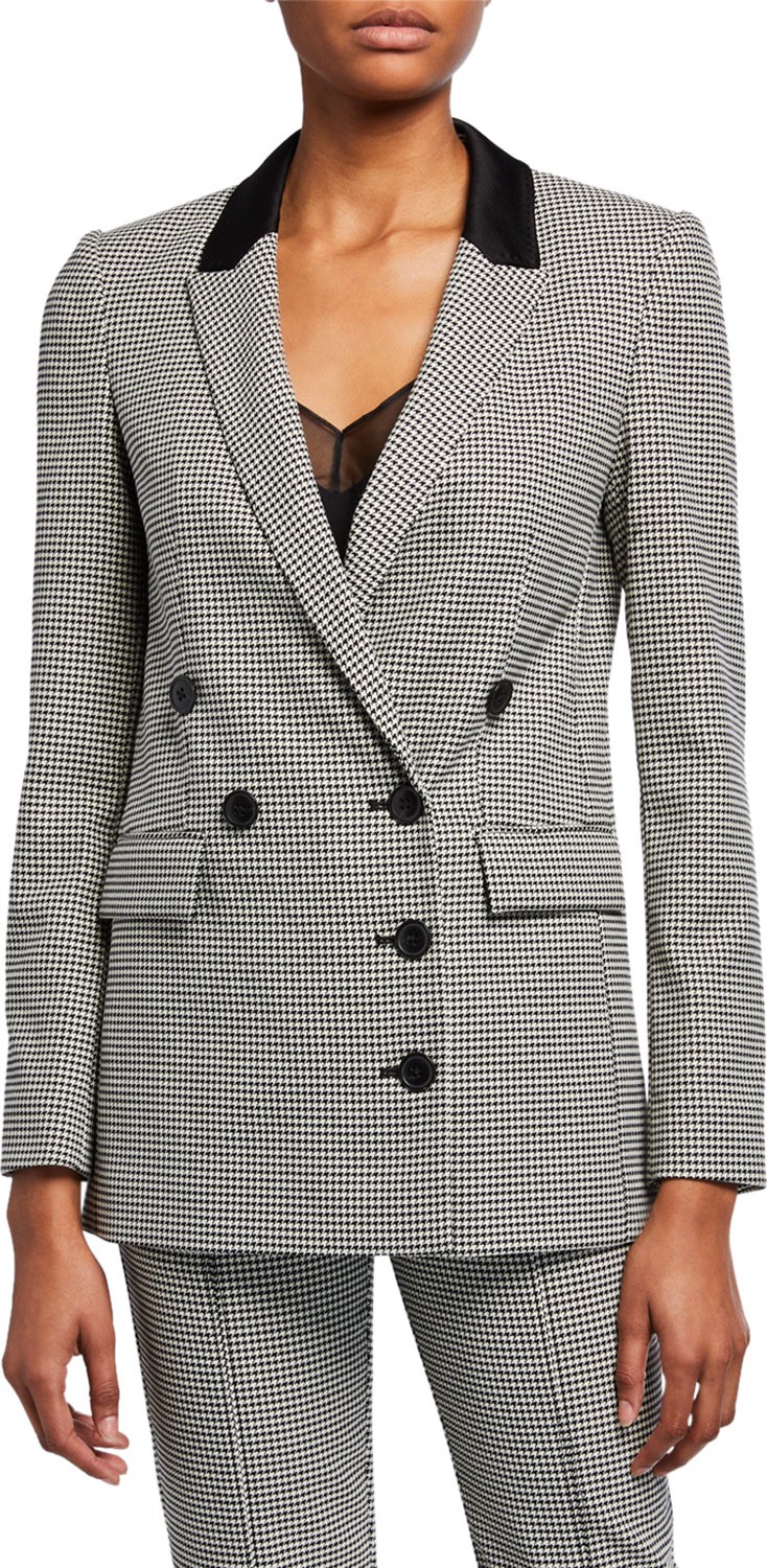 Jason Wu Houndstooth Double-Breasted Blazer