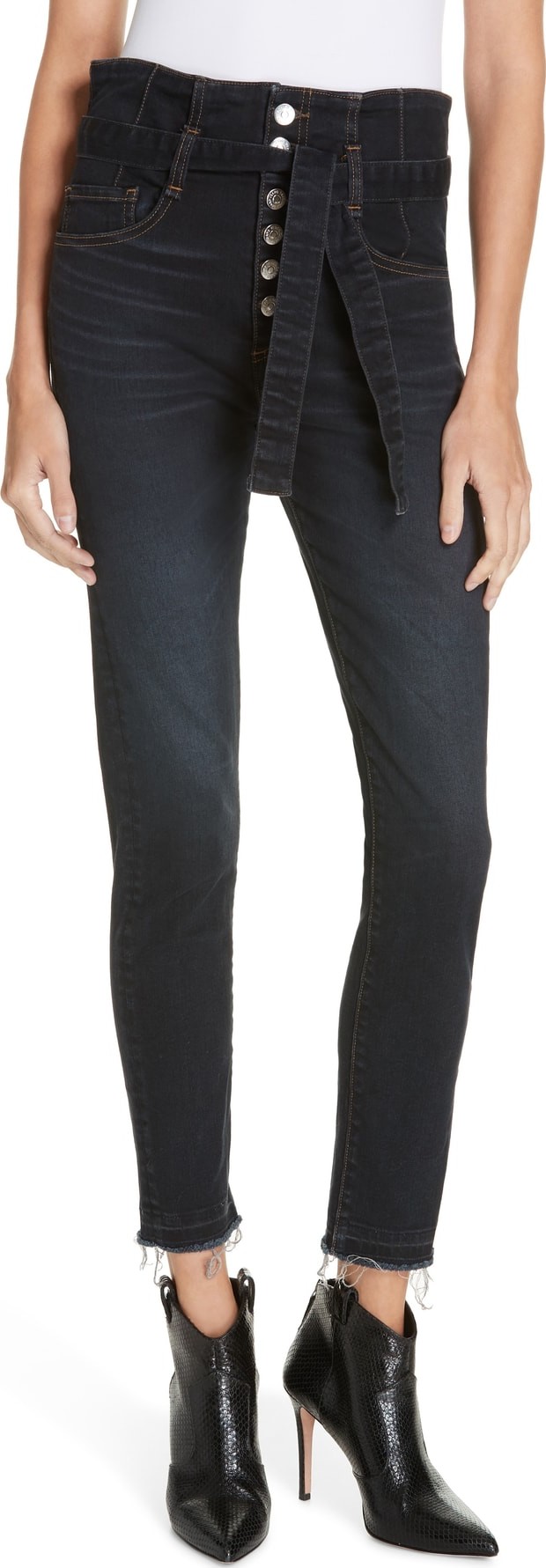 Veronica Beard Keith Corset Waist Skinny Jeans