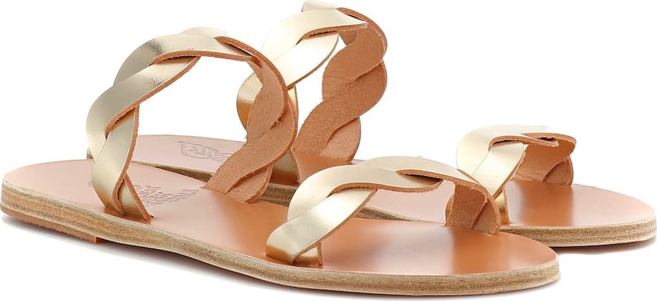 Ancient Greek Sandals Skiriani metallic leather sandals