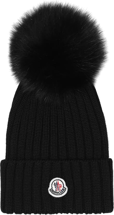 Moncler Fur-trimmed wool hat