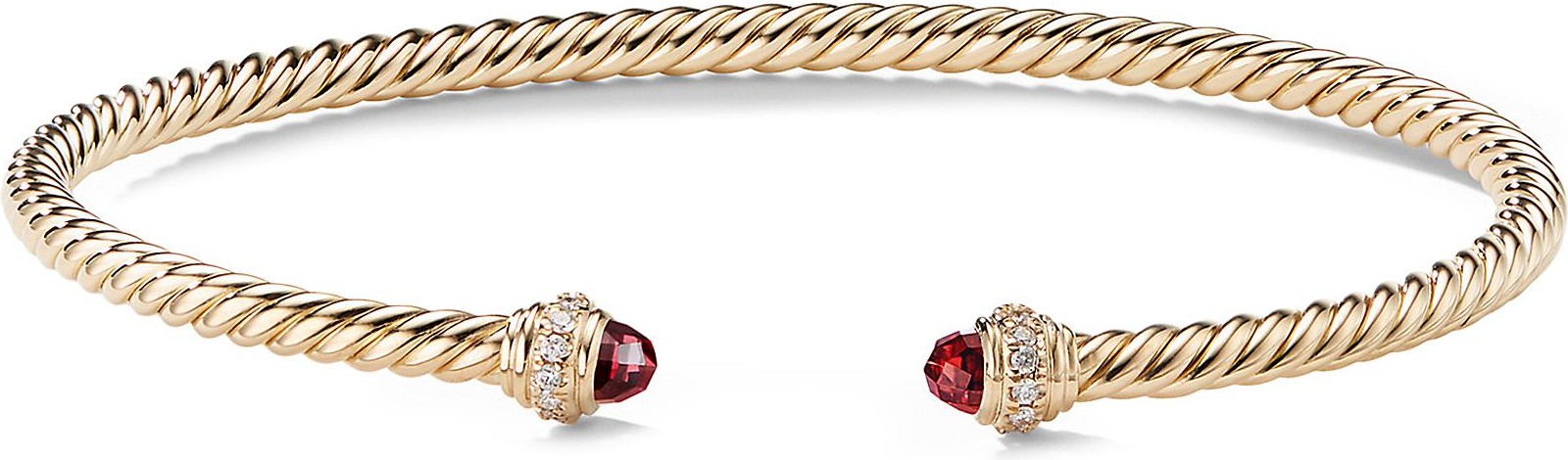 David Yurman 'Cable Spira' diamond garnet 18k gold bracelet