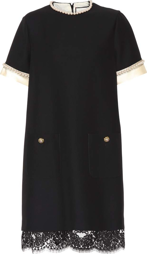 Gucci Embellished wool and silk dress