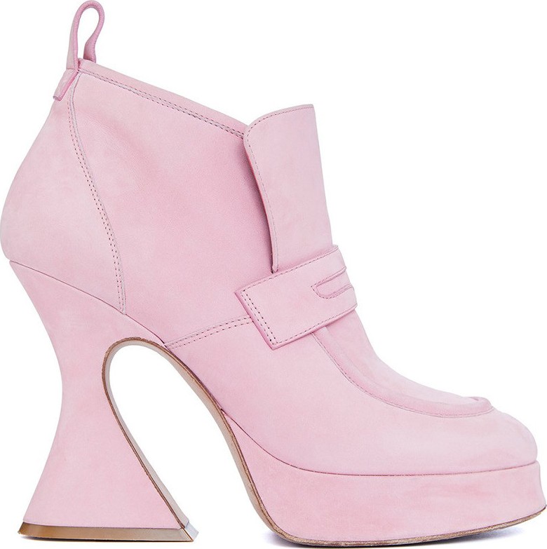 Sies Marjan Ellen Nubuck Pink Platform Chukka Bootie