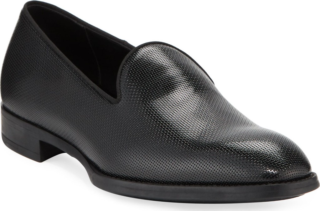 Giorgio Armani Men's Pebble Textured Formal Loafer