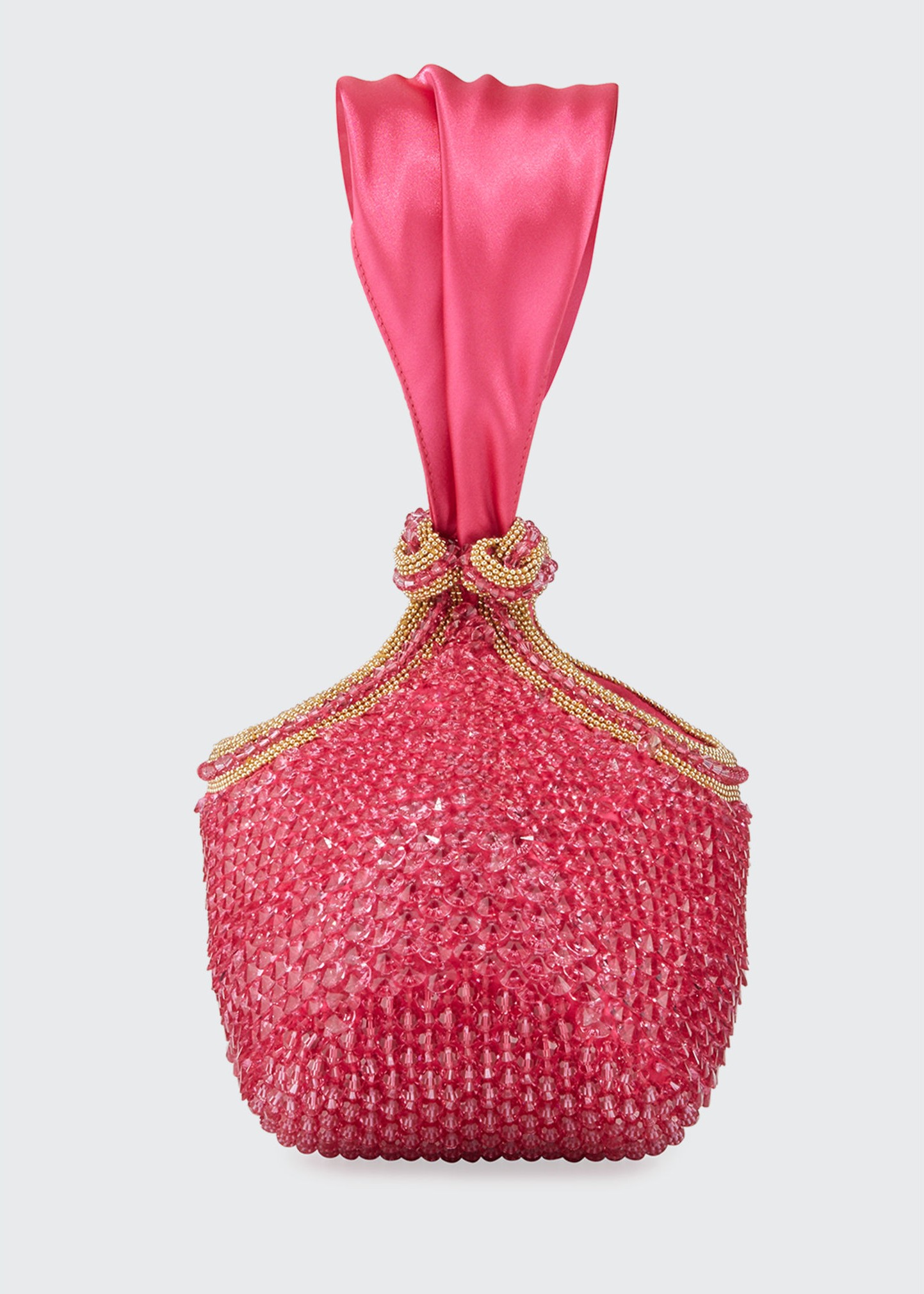 Bea Valdes Bella Jeweled Satin Clutch Bag