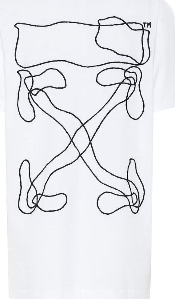 Off White Embroidered cotton-jersey T-shirt