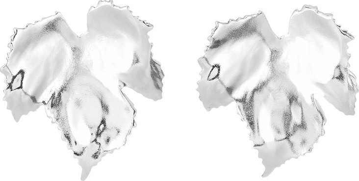 Oscar De La Renta Triple Grape Leaf Clip Earrings