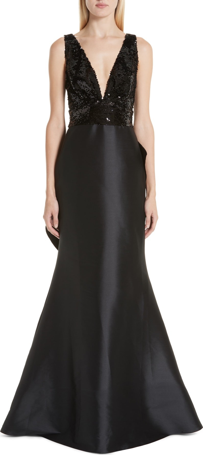 Sachin & Babi Topanga Sequin Bodice Bow Back Gown