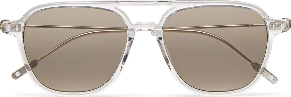 Montblanc Navigator Aviator-Style Acetate Sunglasses