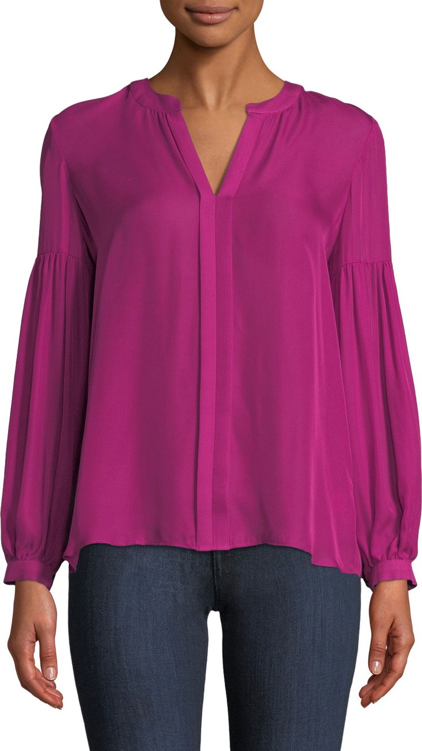 Parker Hoffman Long-Sleeve Silk Blouse