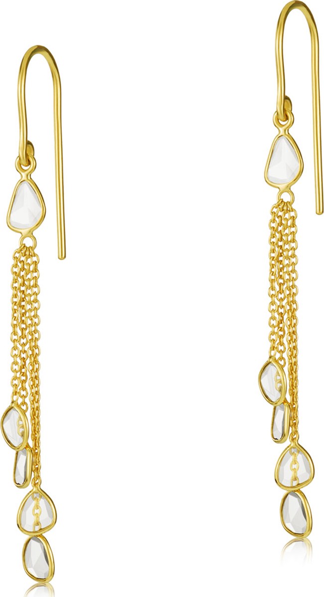 Legend Amrapali Polki Diamond Slice Cascade Earrings