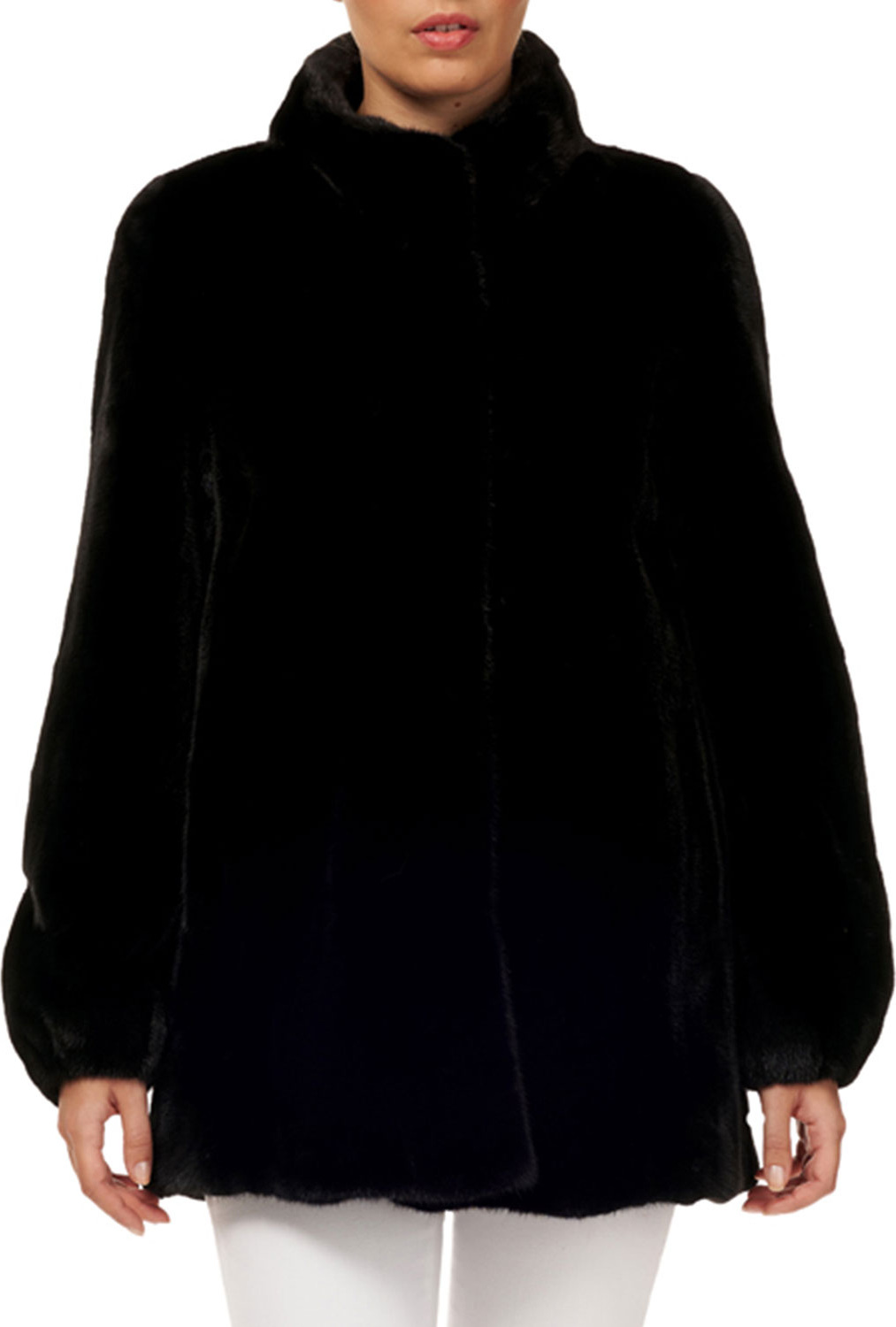 Gorski Stand-Collar Press-Button Mink-Fur Jacket