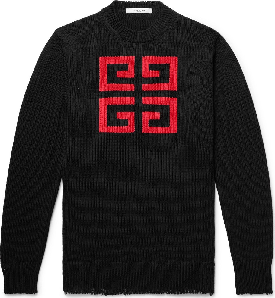 Givenchy Slim-Fit Logo-Intarsia Cotton Sweater