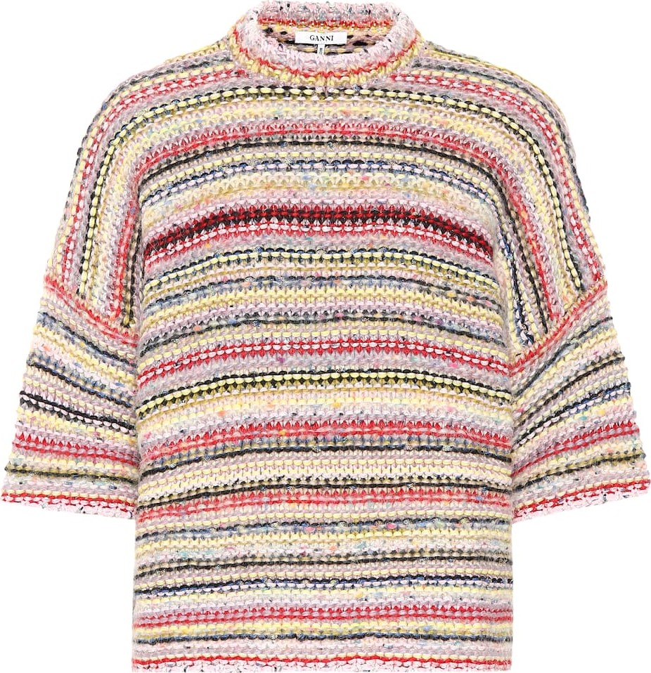 Ganni Mixed knit sweater