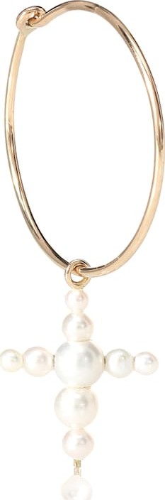 Sophie Bille Brahe Fellini Hoop 14kt gold and pearl single earring