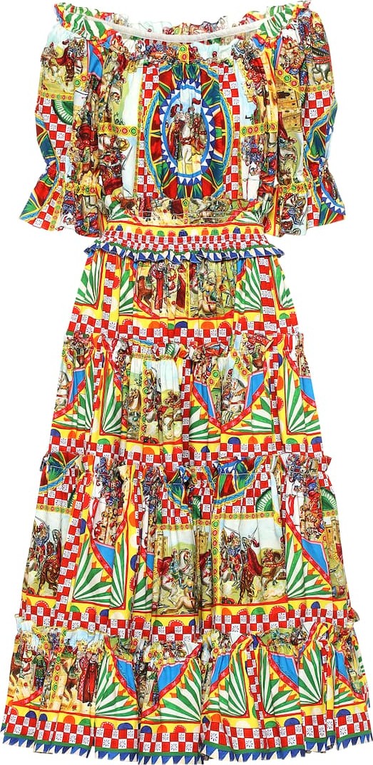 Dolce & Gabbana Printed cotton midi dress