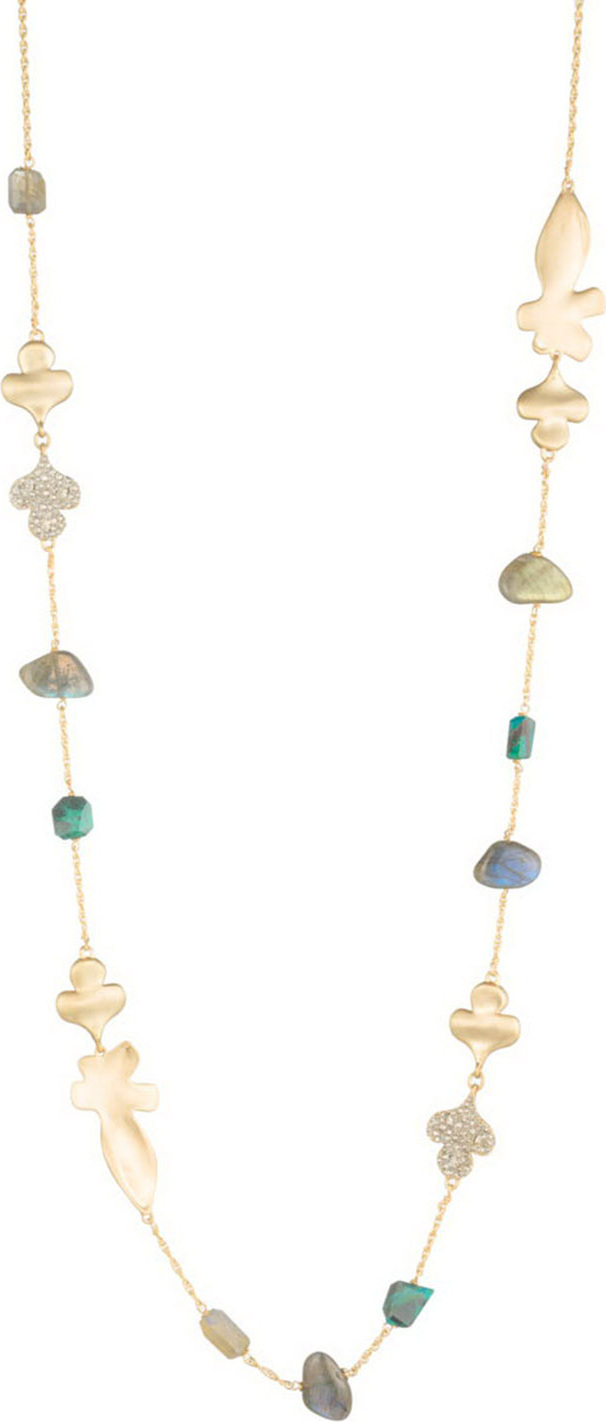 Alexis Bittar Crystal Encrusted Abstract Station Necklace