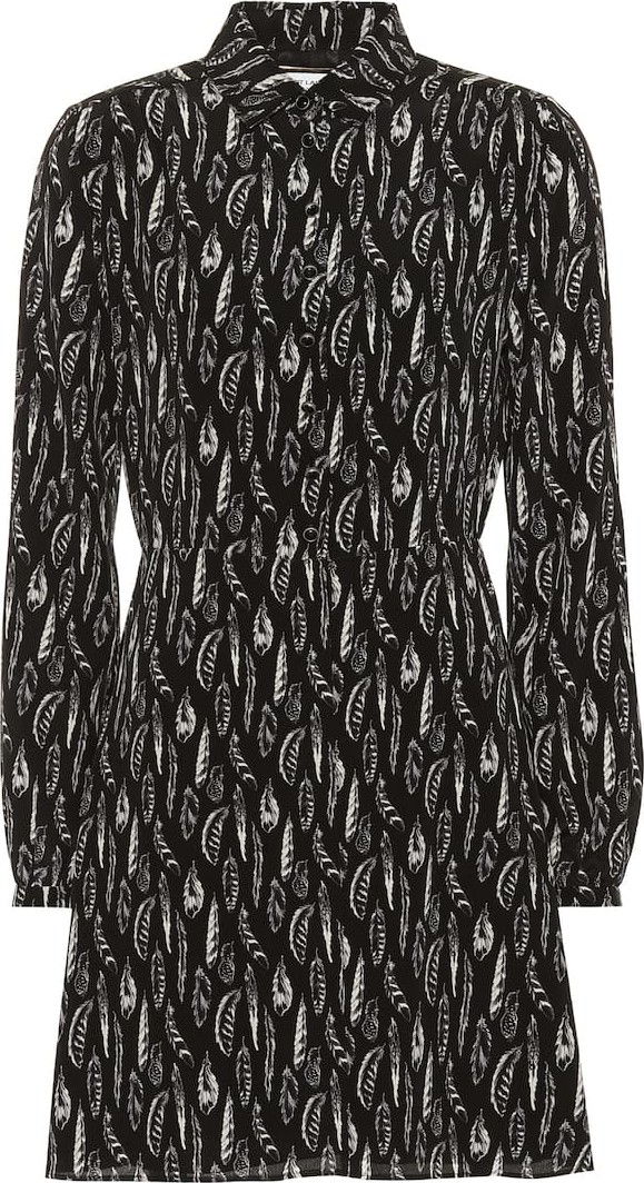 Saint Laurent Printed silk minidress