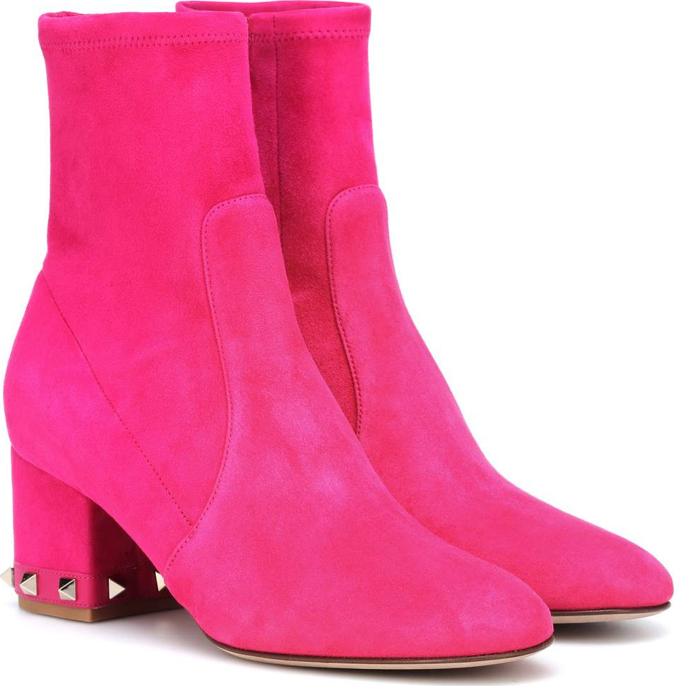 Valentino Valentino Garavani Rockstud suede ankle boots