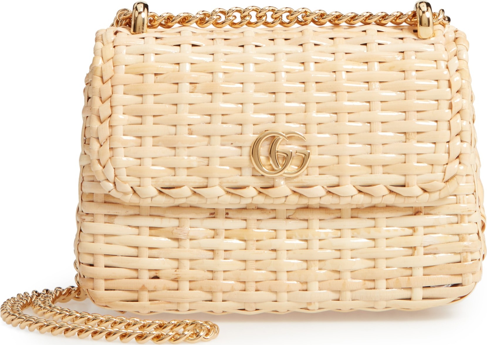 Gucci Linea Cestino Glazed Wicker Mini Shoulder Bag