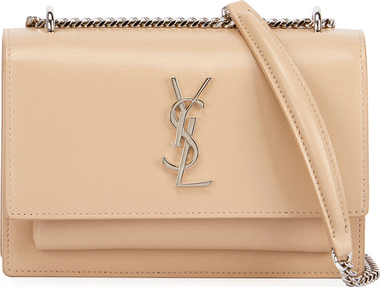 Saint Laurent Sunset Monogram Small Calf Leather Wallet on Chain
