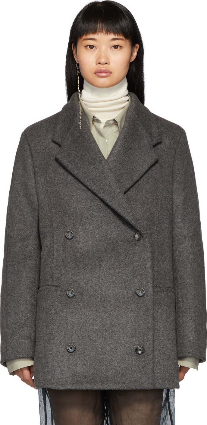 Totême Grey Volterra Peacoat