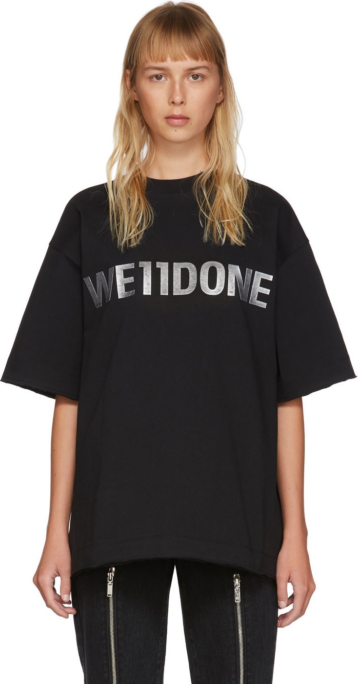 We11done Black Metal Logo T-Shirt
