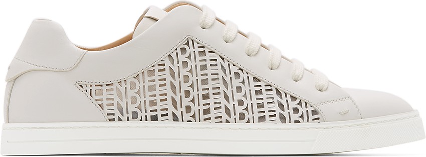 Fendi White Leather Logo Sneakers
