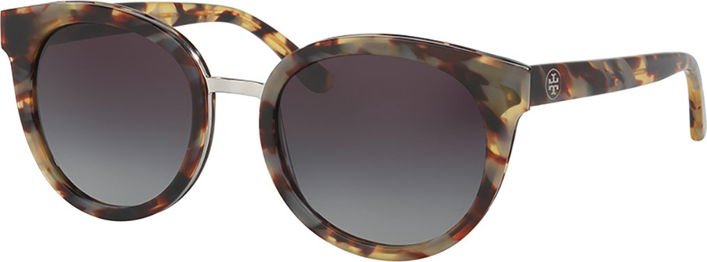 Tory Burch Gradient Round Sunglasses, White Tortoise