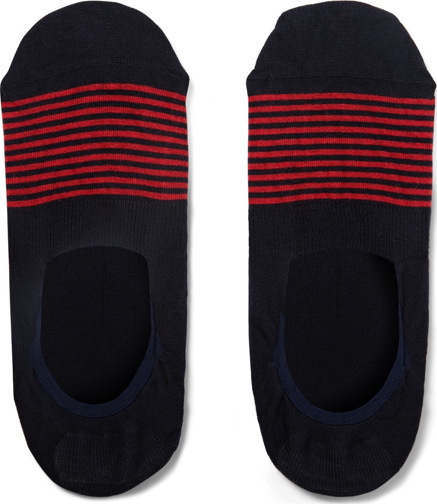 Pantherella Striped Stretch Cotton-Blend No-Show Socks