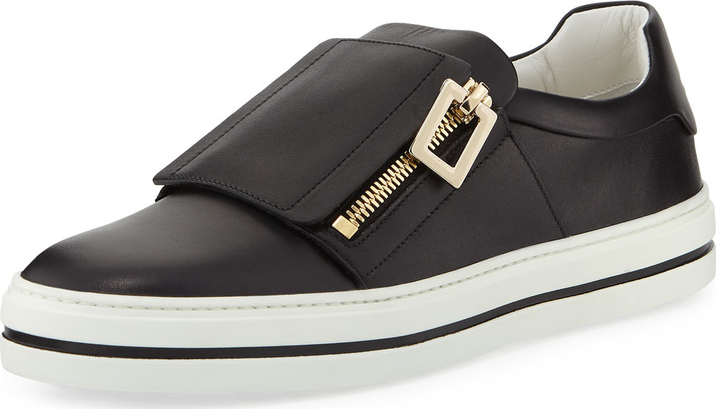 Roger Vivier Sneaky Viv Calf Leather Platform Zip Sneakers