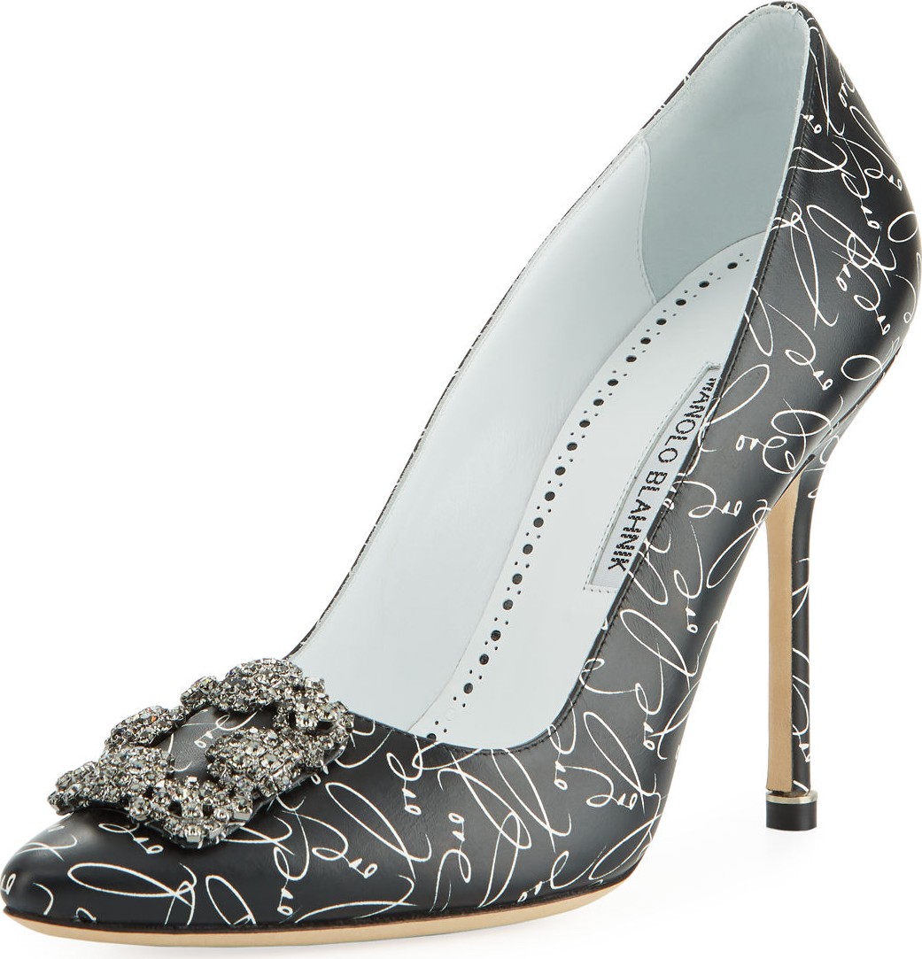 Manolo Blahnik Hangisi 10th Anniversary Love Leather Pumps