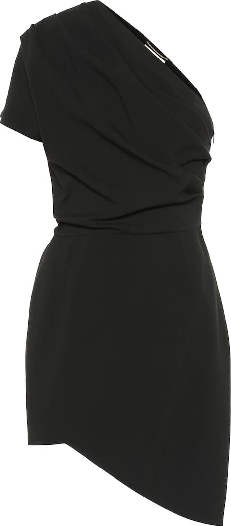Saint Laurent One-shoulder crêpe minidress