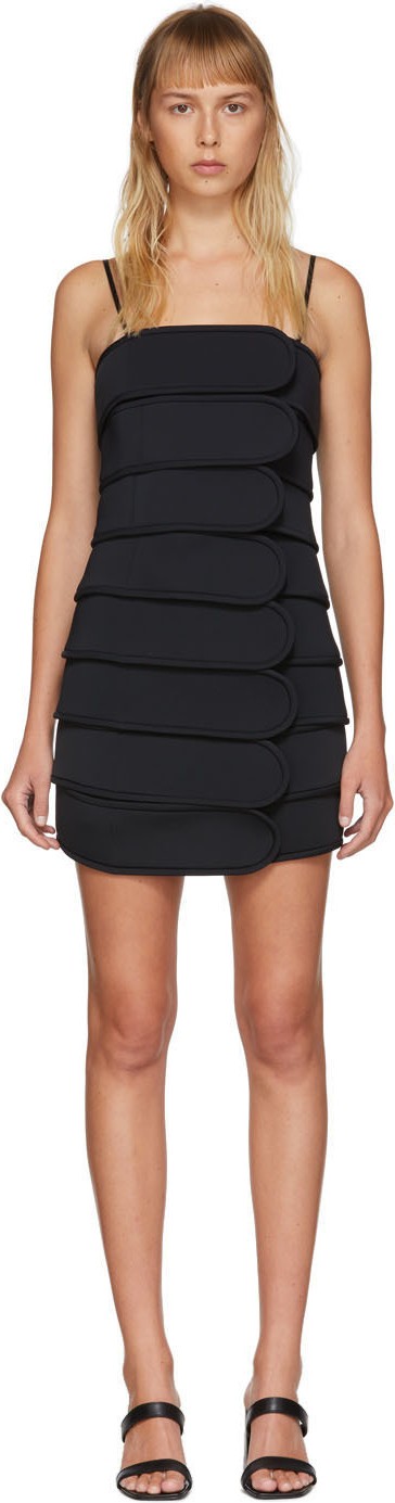 We11done Black Strap Short Dress