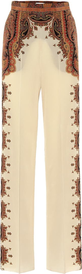 Etro Wide-leg printed silk pants